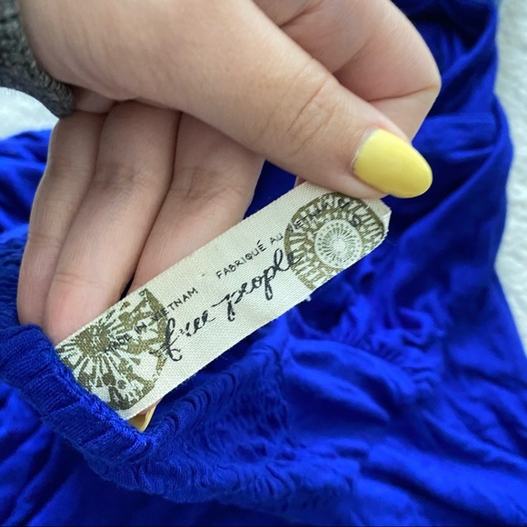 FREE PEOPLE Blue Warrior Halter Tie Top - Picture 8 of 10